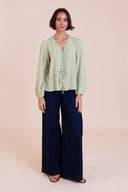 SS26 Tie Front Blouse - Meadow Green