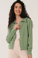 KN7205 Frill Collar Cardigan - Sage