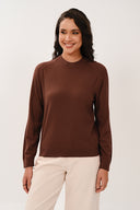 KN7207 Saddle Shoulder Jumper - Chocolate