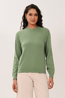 KN7207 Saddle Shoulder Jumper - Sage