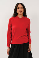 KN7207 Saddle Shoulder Jumper - Scarlet