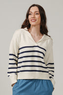 SS27 Sailor Collar Jumper - Pristine Stripe