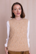 AW26 Pointelle Knitted Vest - Caramel