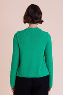 SS26 Boucle Tie Front Cardi - Green