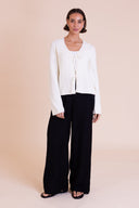 SS26 Boucle Tie Front Cardi - Wax
