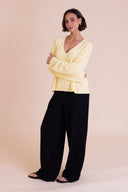 SS26 V Neck Boucle Jumper - Butter