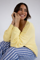 SS26 V Neck Boucle Jumper - Butter