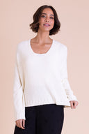 SS26 V Neck Boucle Jumper - Wax