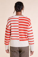 SS25 GOTS Organic Cotton Striped Jumper - Tangerine