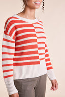 SS25 GOTS Organic Cotton Striped Jumper - Tangerine