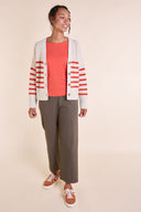 SS25 GOTS Organic Cotton Striped Cardi - Orange