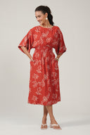 SS27 Shirred Midi Dress - Baked Apple