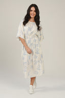 SS27 Shirred Midi Dress - Provence