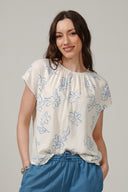 SS27 Gathered Neck Top - Provence
