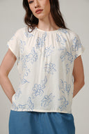 SS27 Gathered Neck Top - Provence