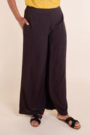 SS25 Linen Wide Leg Trousers - Chocolate
