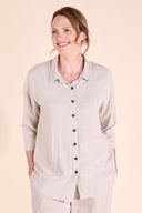 SS25 Scoop Hem Shirt - Natural