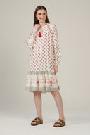 SS27 Tie Front Tunic Dress - Sweetcorn