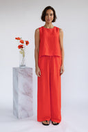 SS26 High Waist Trousers - Tomato