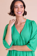 SS26 Tie Back Midi Dress - Bright Green