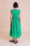 SS26 Shirred Summer Dress - Bright Green