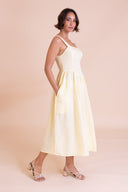 SS26 Square Neck Summer Dress - Lemon