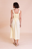 SS26 Square Neck Summer Dress - Lemon