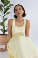 SS26 Square Neck Summer Dress - Lemon