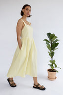 SS26 Square Neck Summer Dress - Lemon