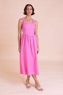 SS26 Square Neck Summer Dress2 - Hot Pink