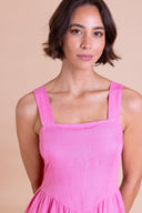 SS26 Square Neck Summer Dress2 - Hot Pink