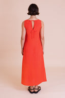 SS26 Column Midi Dress - Tomato