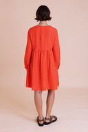 SS26 Bow Detail Tunic Dress - Tomato
