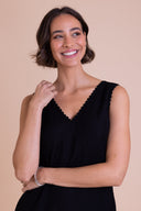 SS26 V Neck Shift Tunic Dress - Black