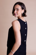 SS26 Button Back Shell Top - Black