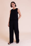 SS26 Button Back Shell Top - Black