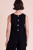 SS26 Button Back Shell Top - Black