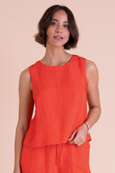 SS26 Button Back Shell Top - Tomato