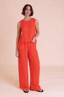 SS26 Button Back Shell Top - Tomato