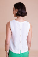 SS26 Button Back Shell Top - White