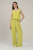 SS27 Wide Leg Trousers - Green