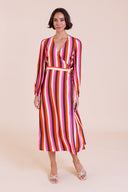 SS26 Wrap Midi Dress - Tomato