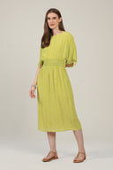SS27 Shirred Midi Dress - Green