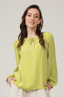 SS27 Tie Neck Top - Green