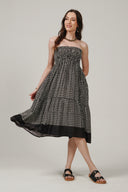 SS27 Smocked Tiered Skirt - Black