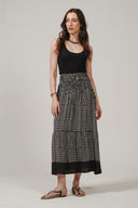 SS27 Smocked Tiered Skirt - Black