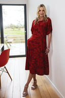 AW25 Puff Sleeve Dress - Burgundy