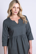 AW25 V Neck Midi Dress - Buff