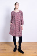 AW25 Pintuck Tunic Dress - Red