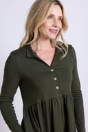 AW25 Long Sleeve Tunic Dress - Juniper